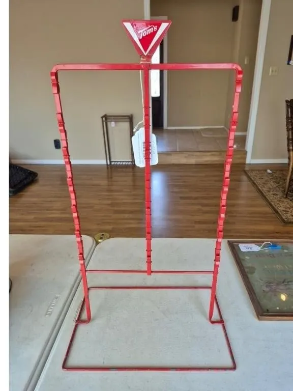 Tom's Peanuts Store Display Rack Metal Red