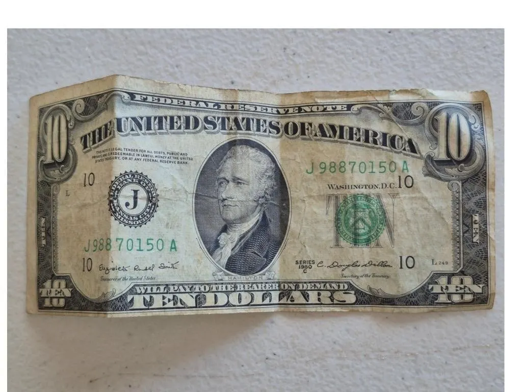 1950 Series $10 Ten Dollar Bill Currency
