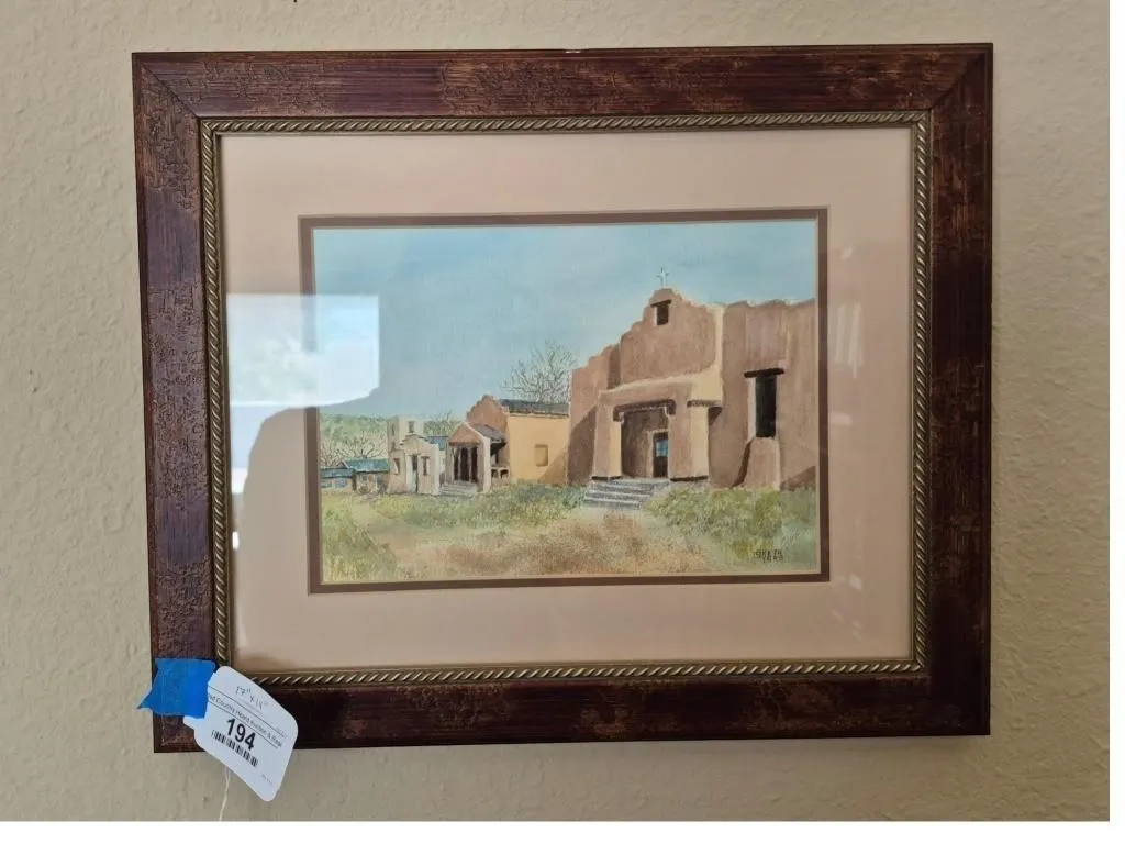 Greta Yars Framed Watercolor Painting