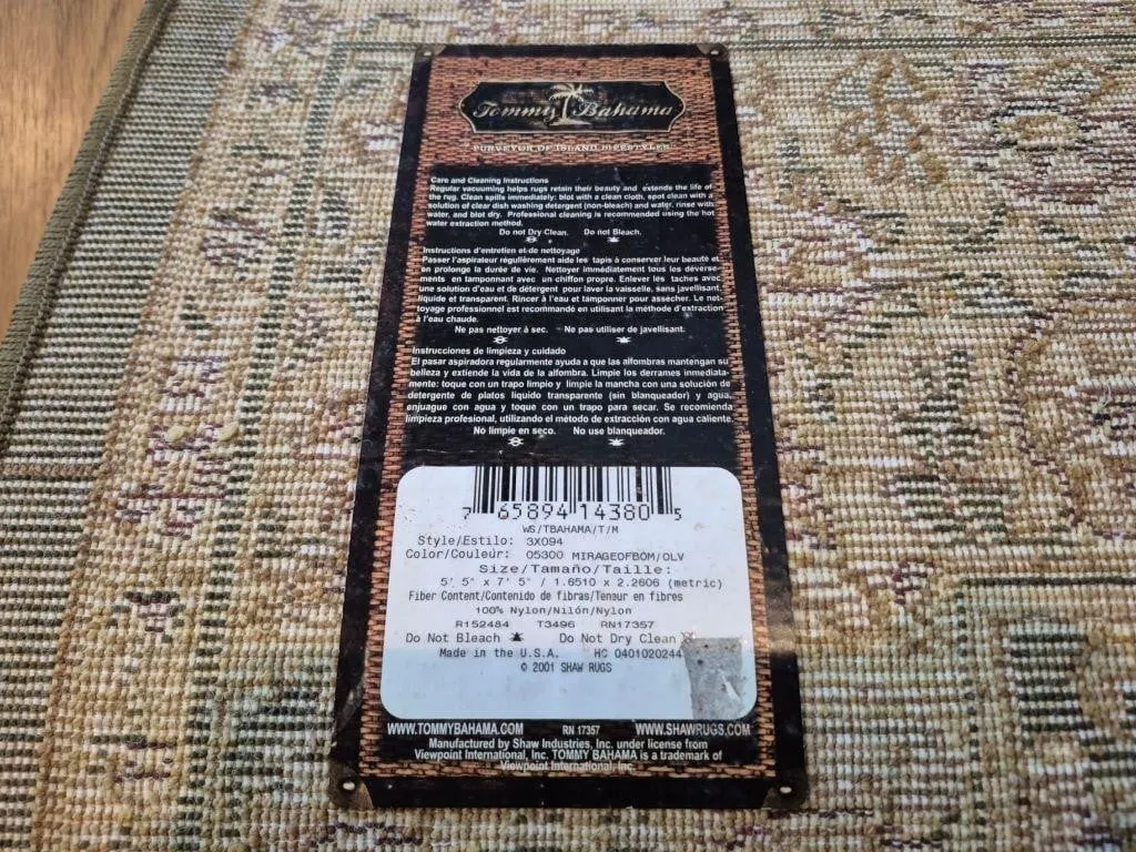 Tommy Bahama Nylon Area Rug 5'7" x 7'9"