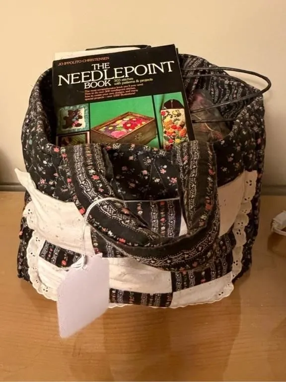 Needlepoint Book, Thread, and Tote Bag