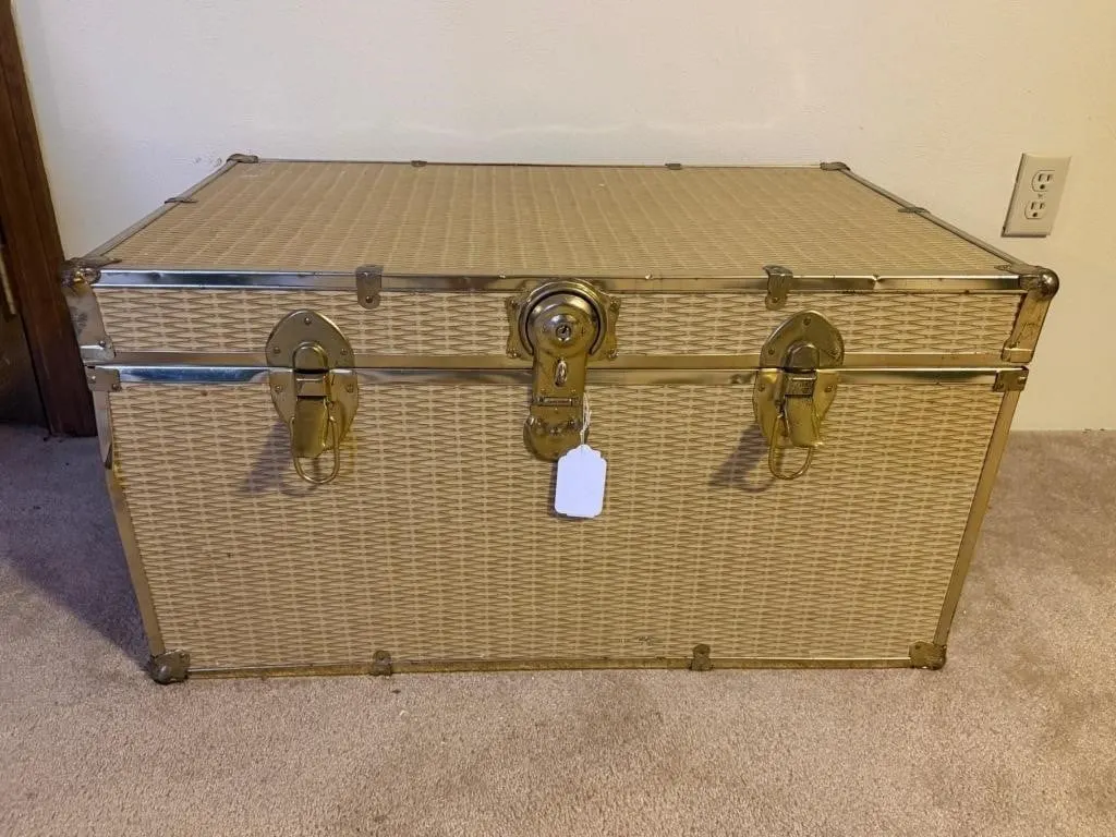 Wicker Trunk with Metal Hardware