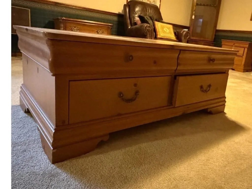 Wooden Storage Chest with Drawers