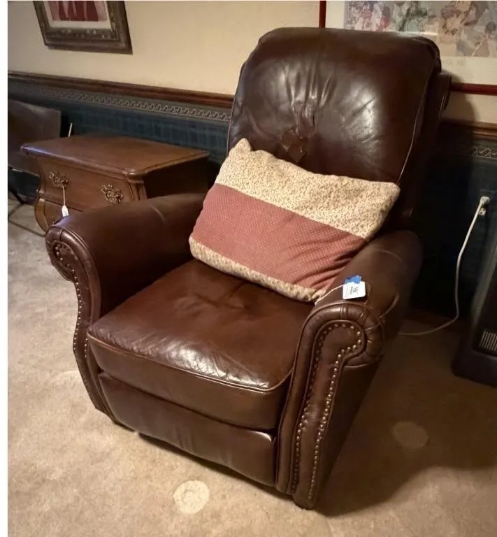 Brown Leather Recliner Chair