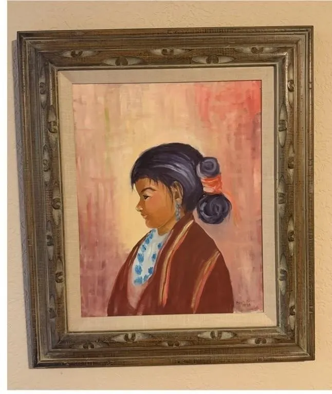 Edyth Folks Painting Portrait Framed