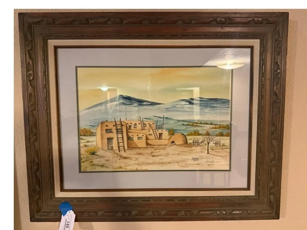 Jane Austin Framed Watercolor Painting