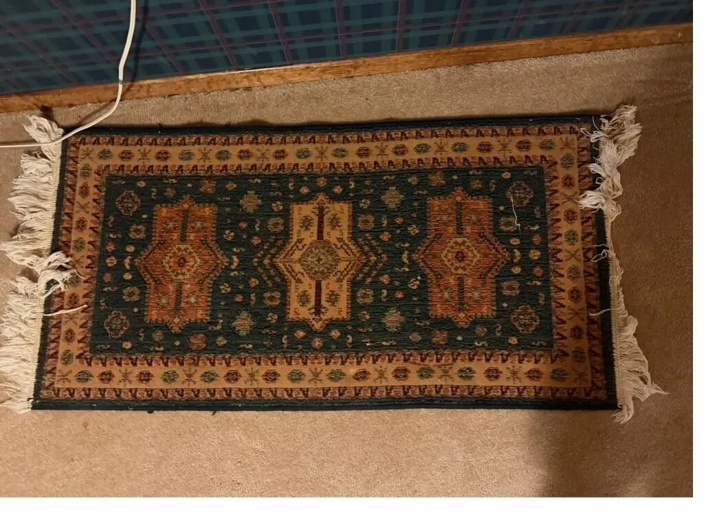 Small Decorative Area Rug with Fringe