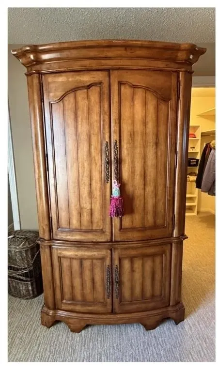 Wood Armoire Media Cabinet