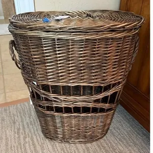 Wicker Laundry Basket with Lid and Handles