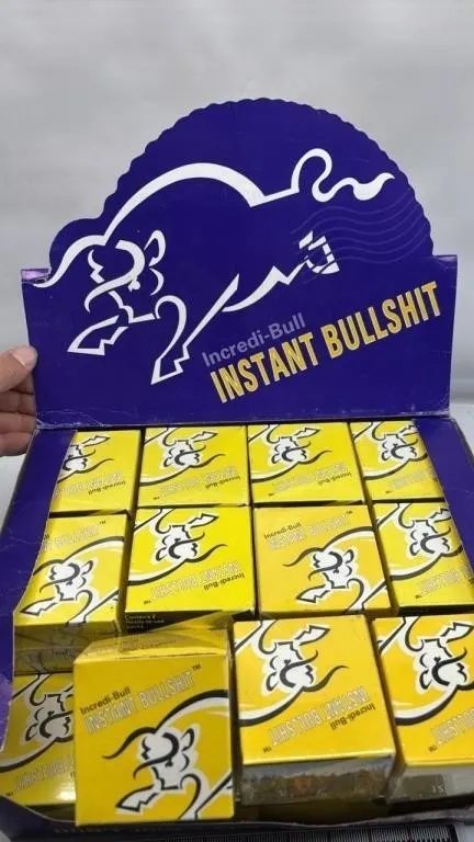 Incredi-Bull Instant Bullshit In a box store displ