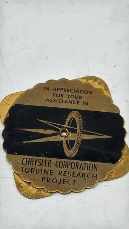 Vintage Brass Chrysler Turbine Research calendar