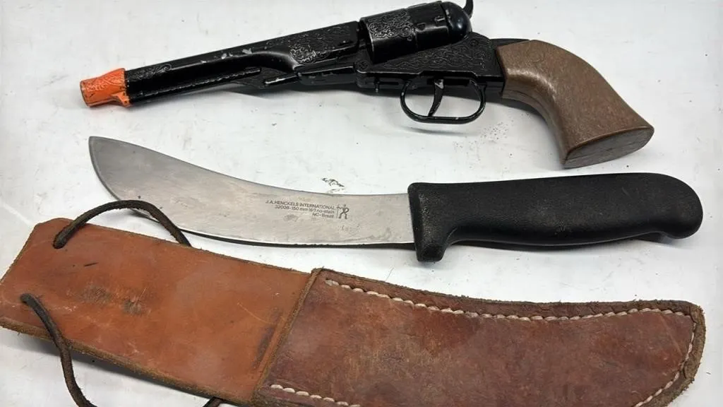 Vintage Toy cap gun & JA Henckels Knife lot