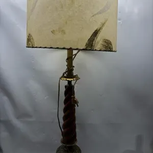 Antique Rembrandt Brass Milk glass shade table lam