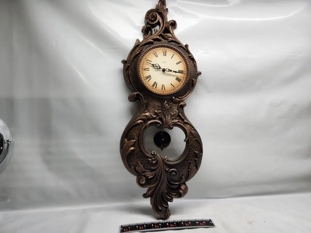 Ornate Coppercraft Guild Wall Clock, Made in Japan