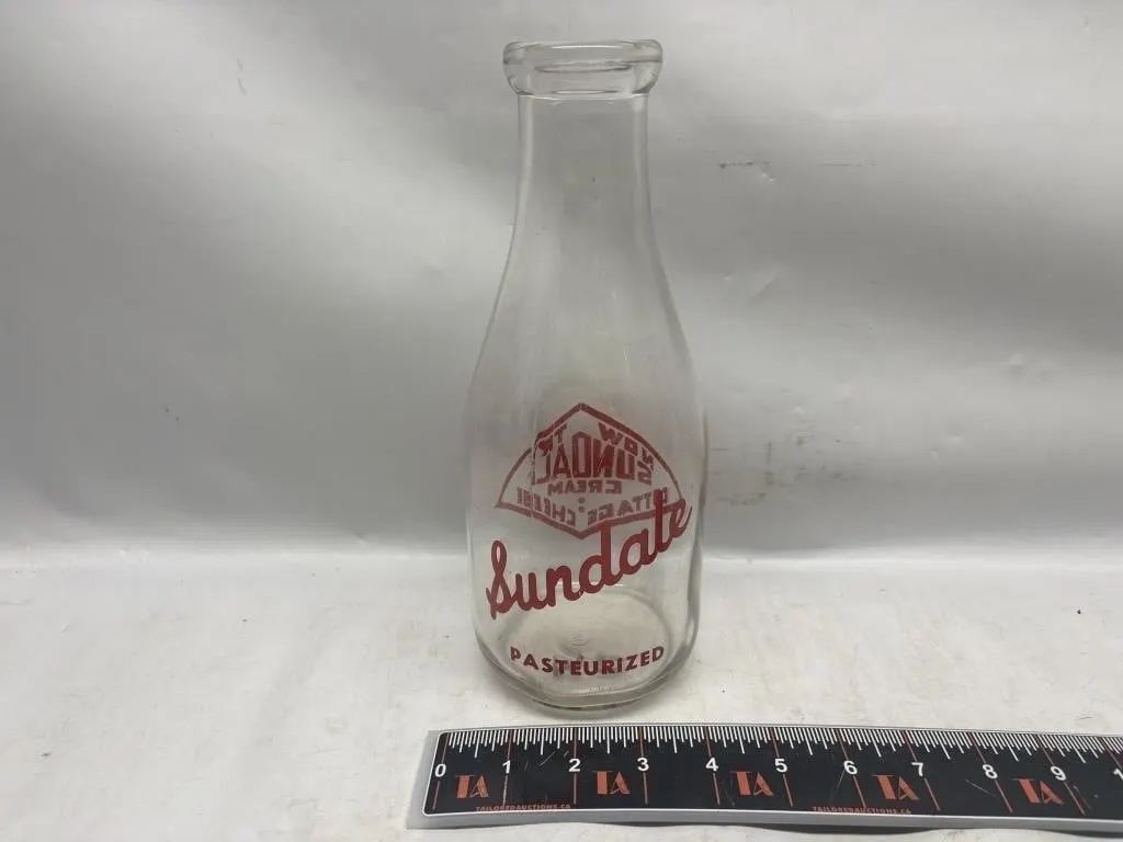 Sundale Cream & Cottage Cheese Glass Milk Bottle
