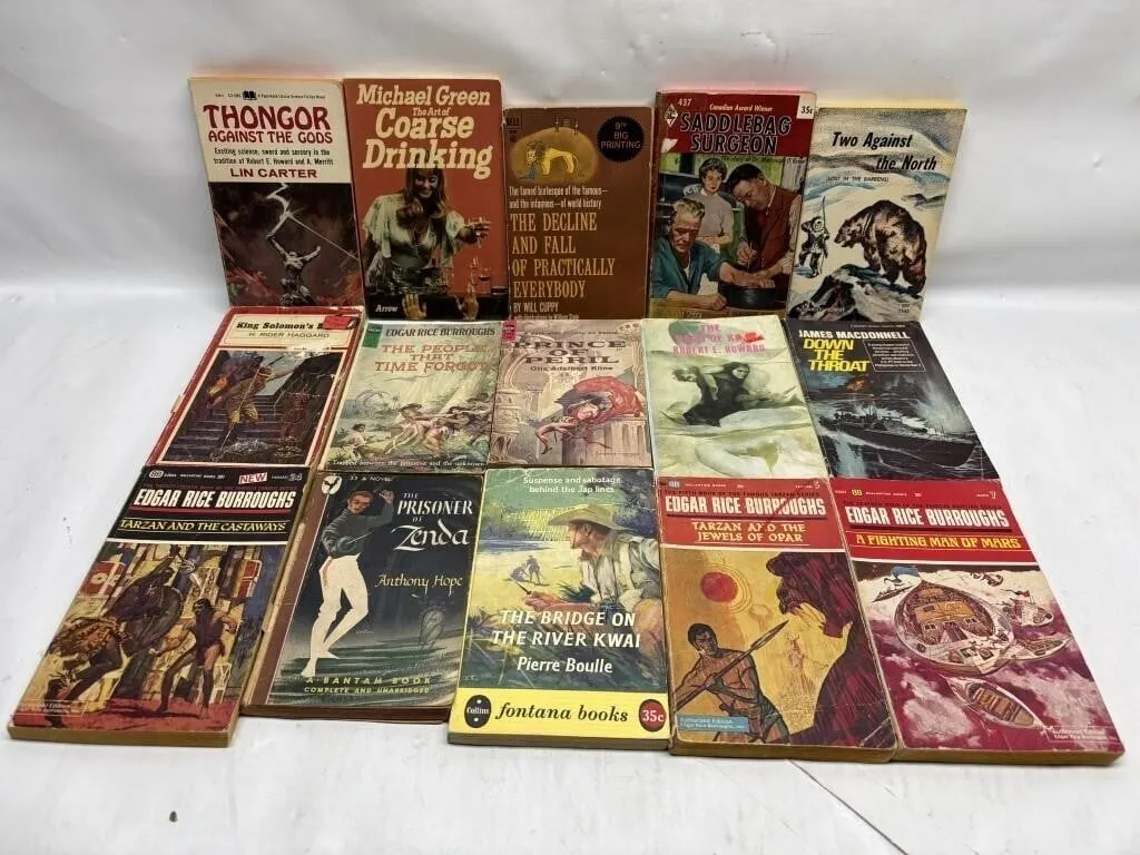 Vintage Paperback Book Lot: Burroughs, Tarzan &