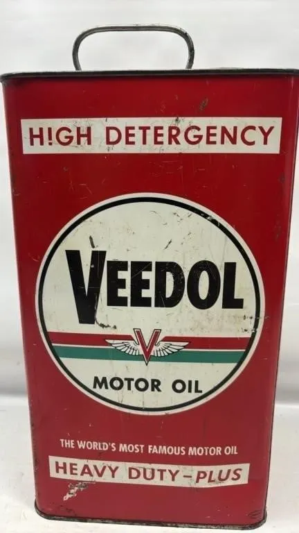Vintage VEEDOL Oil 1 Gallon Oil tin can