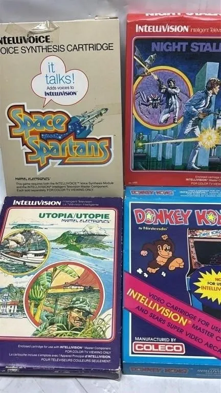 Vintage Intellivision video game lot with box