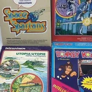 Vintage Intellivision video game lot with box