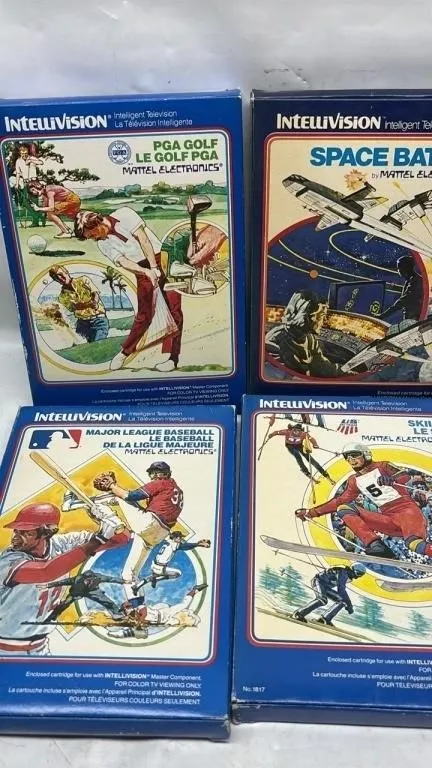 Vintage Intellivision video game lot with box