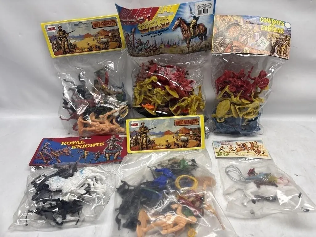 Cowboys, Indians & Knights Toy Figures Lot