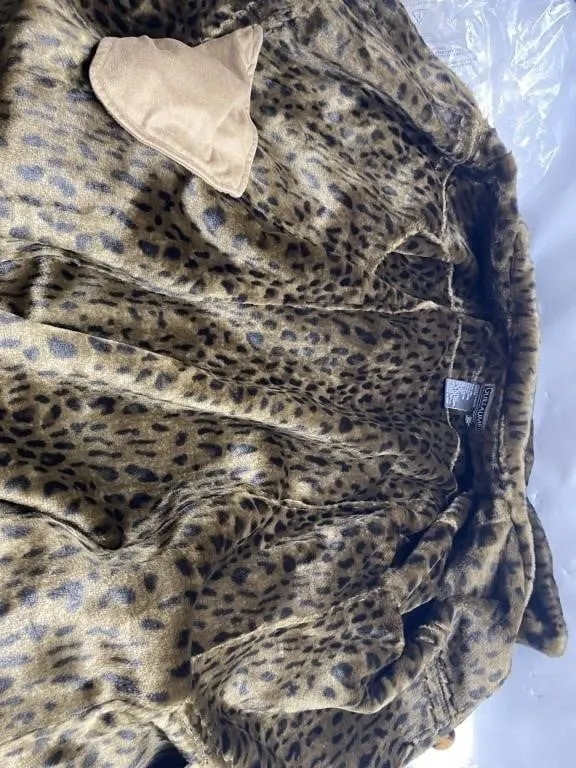 Guillaume Leopard Print Faux Fur Jacket, Size L