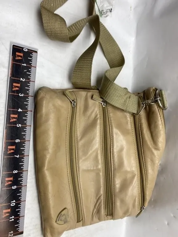 Tan Leather Crossbody Shoulder Bag