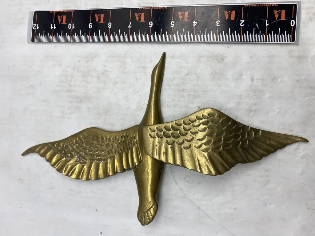 Brass Flying Goose Wall Hanging Plaque