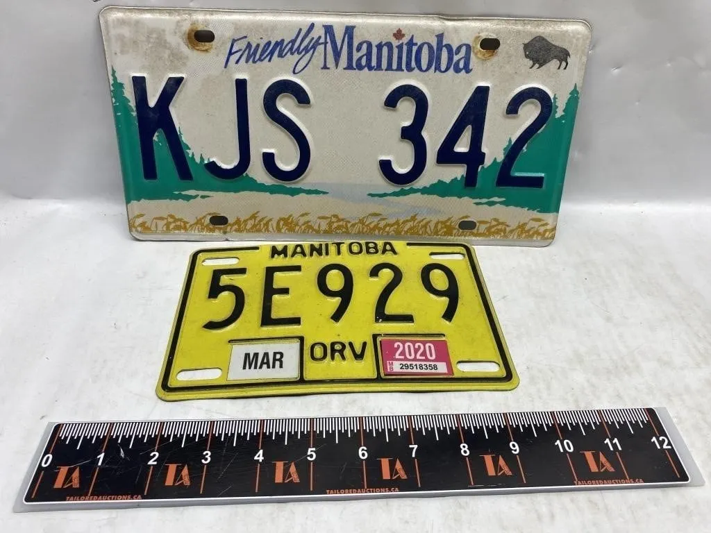 Manitoba License Plates - Lot of 2