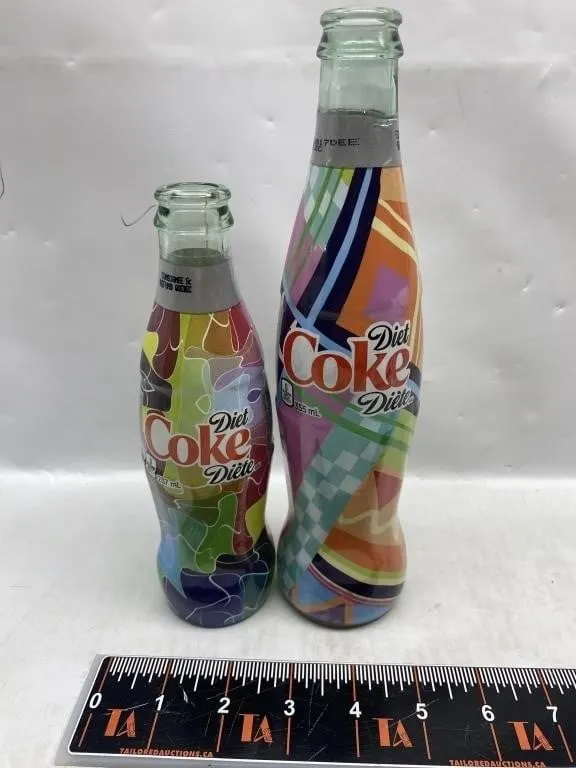 Diet Coke Collectible Glass Bottles, Set of 2