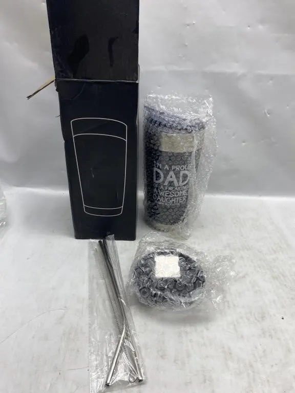 Insulated Tumbler with Straw & Brush Set