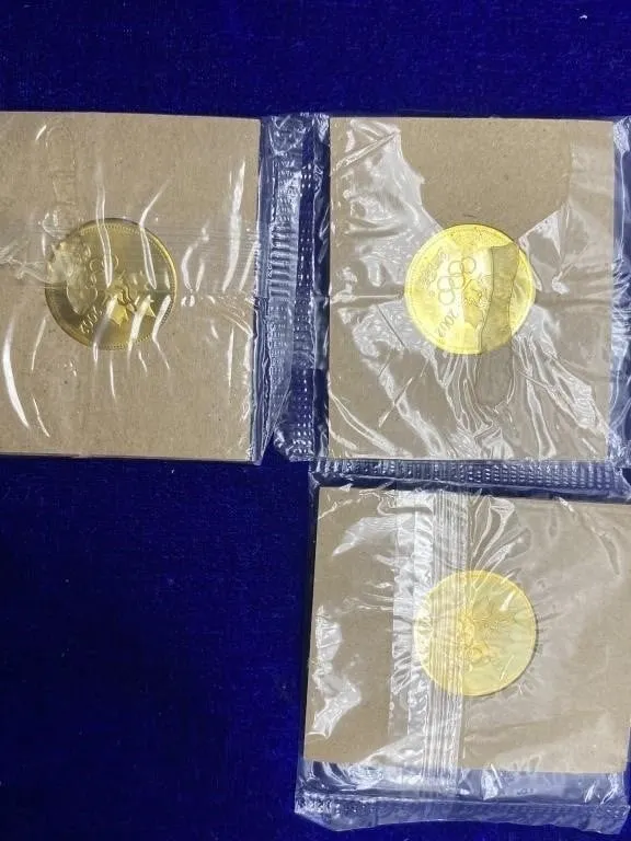 2002 Olympic Coca-Cola Gold-Tone Coins (3)
