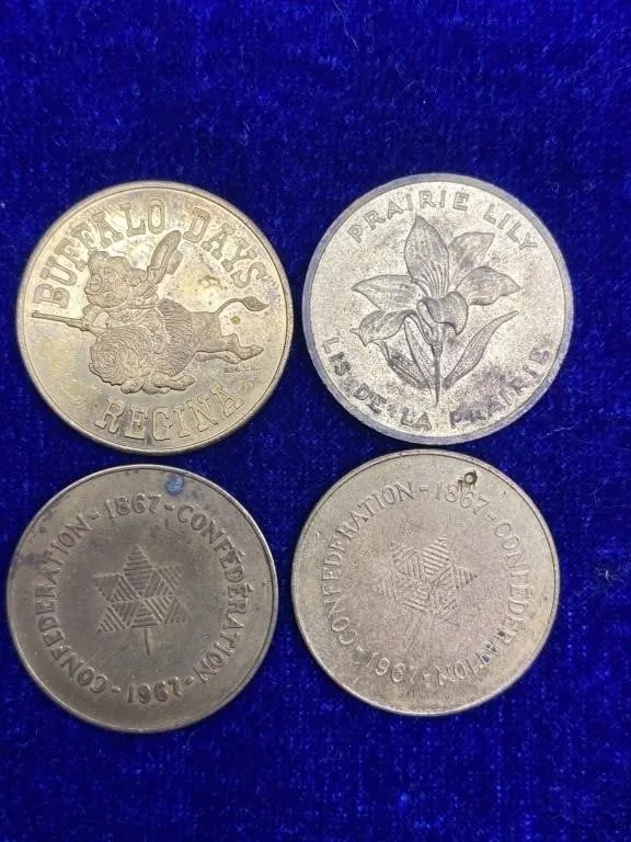 Canadian Trade Tokens: Buffalo Days, Prairie Lily,
