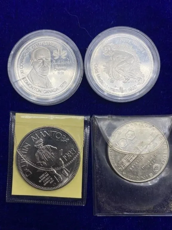 Canadian Commemorative Silver Dollar Coins (4)
