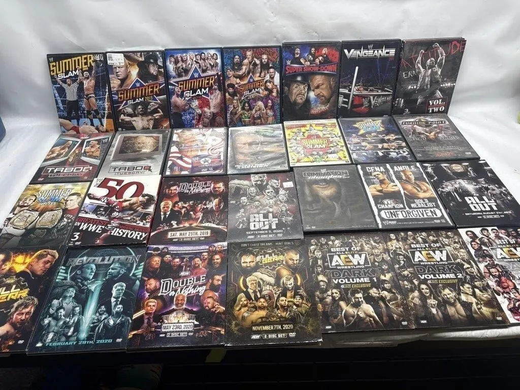 WWE/AEW Wrestling DVD Collection Lot