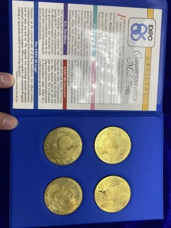 Expo 86 Official Commemorative Medallions Set (4)