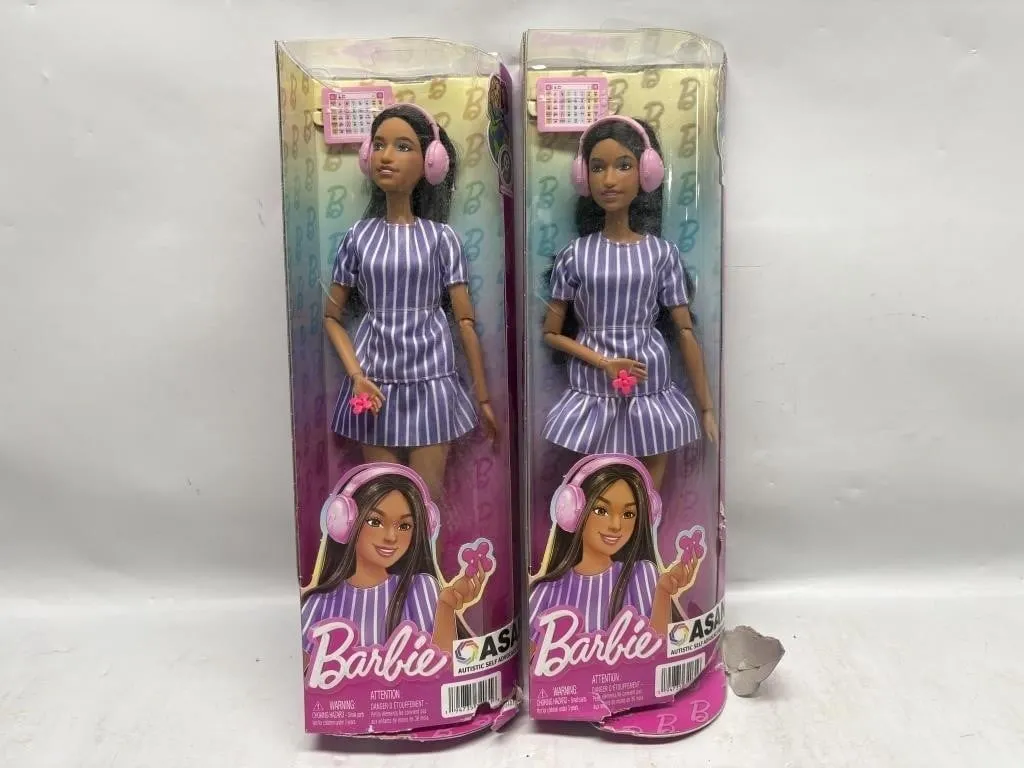 Barbie ASAN Doll, Purple Striped Dress, Set of 2