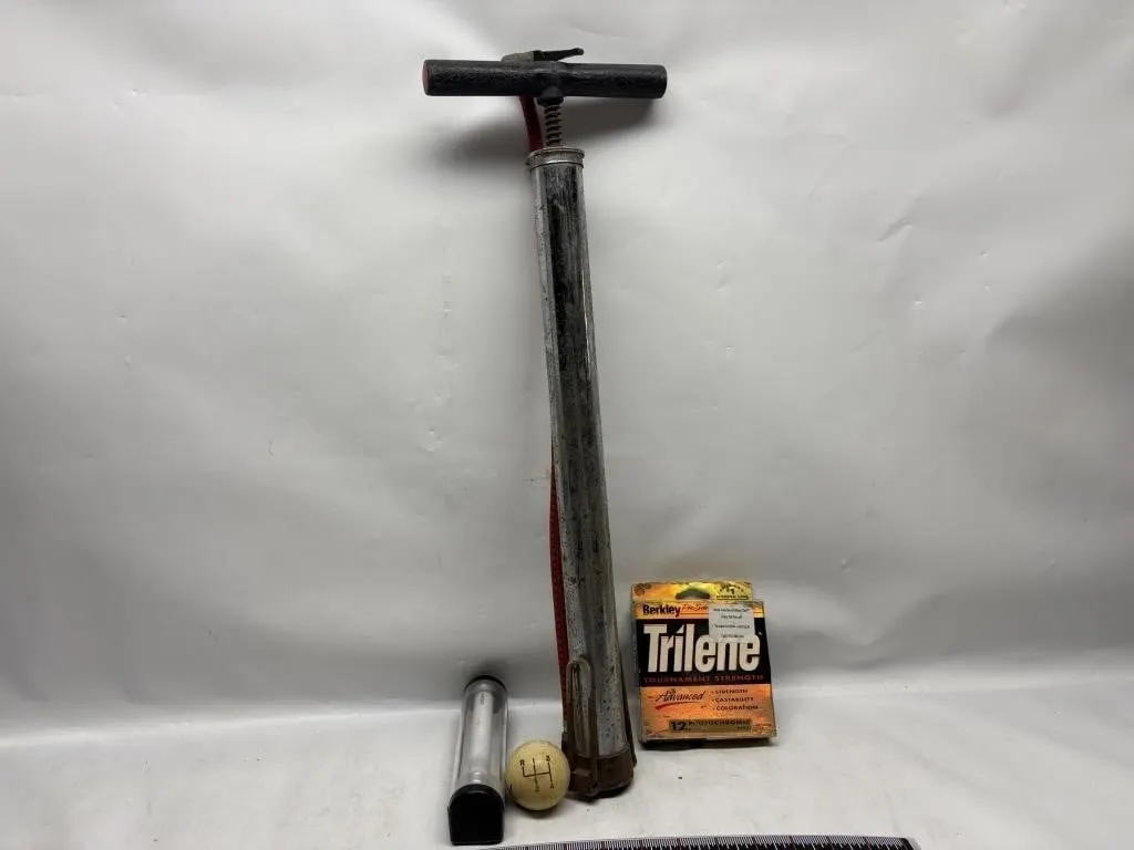 Tire Pump, Shift Knob & Trilene Fishing Line Lot