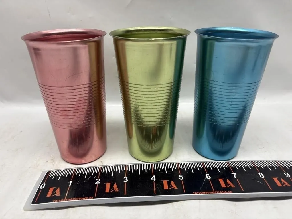 Set of 3 Italian Anodized Aluminum Tumblers