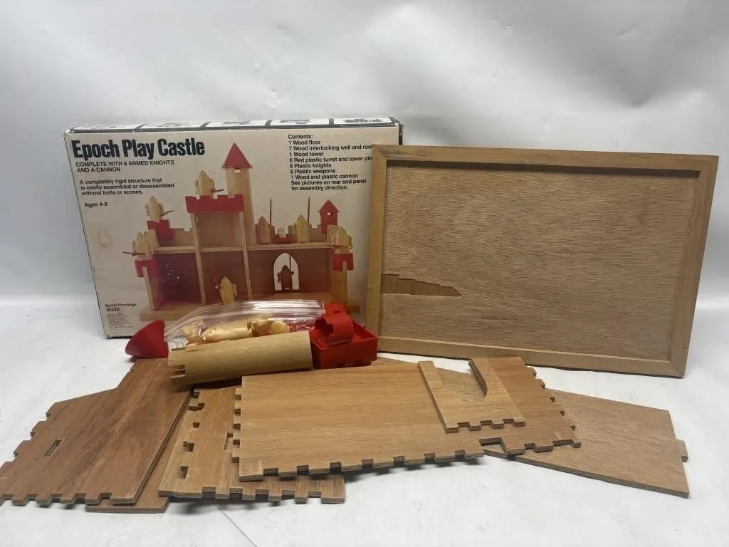 Epoch Play Castle Wooden Toy Set w/ Knights &
