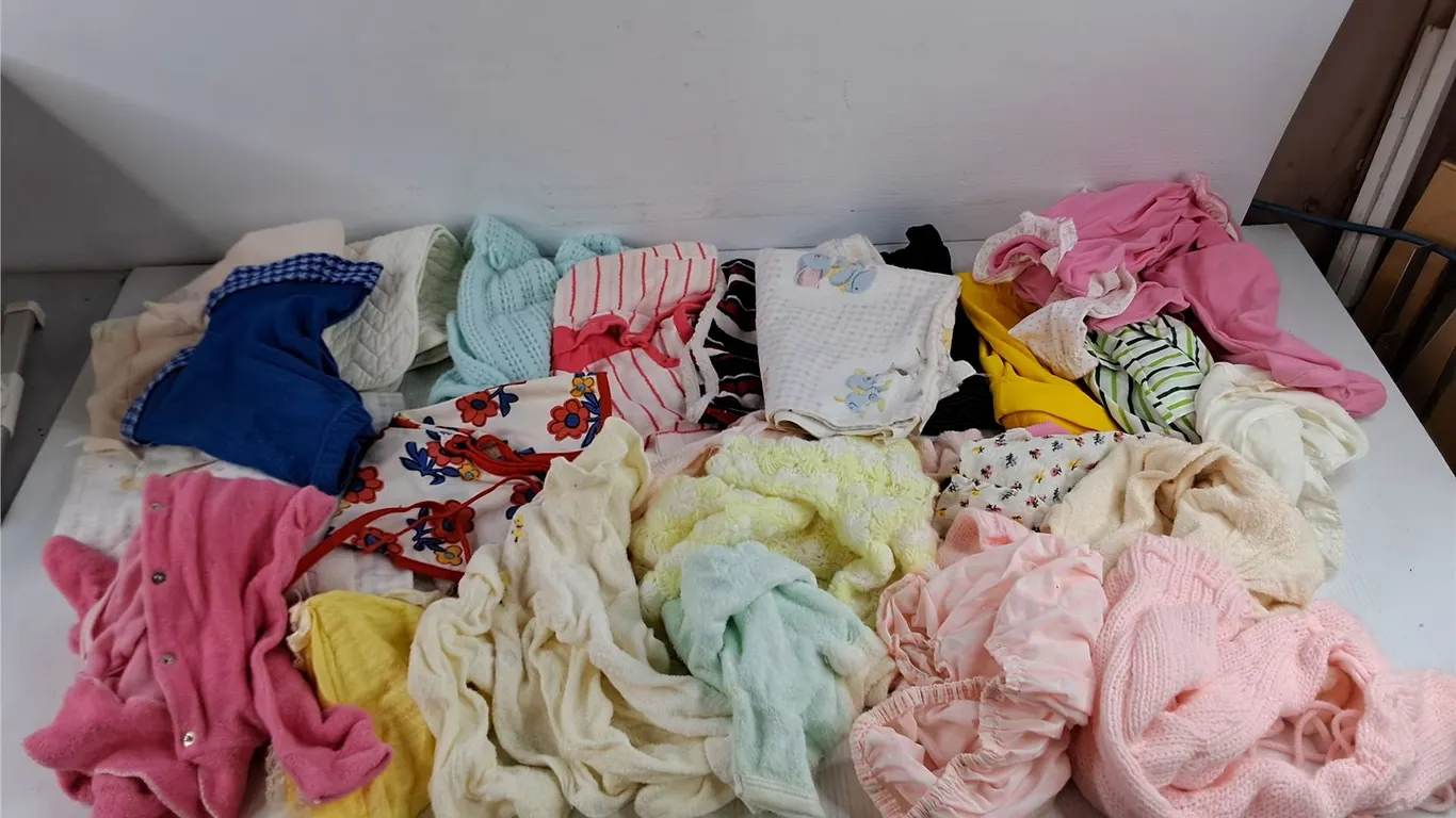 Assorted Vintage Toddler Clothes, Small Throw Blankets