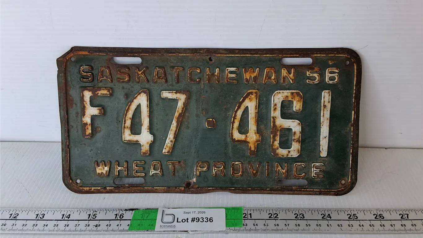 Saskatchewan 1956 Farm License Plate