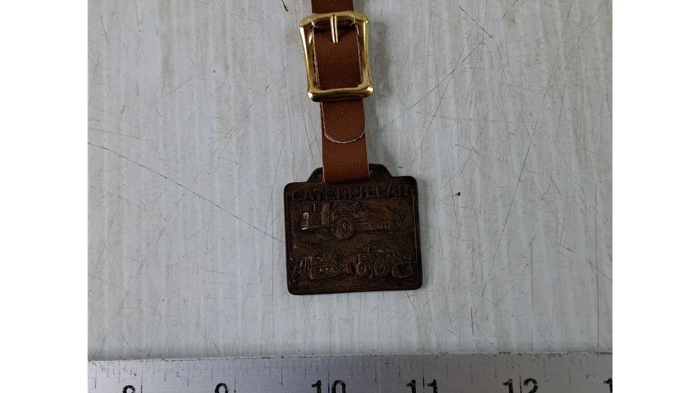 Caterpillar Heavy Equipment Machine Pocket Watch Keychain Fob