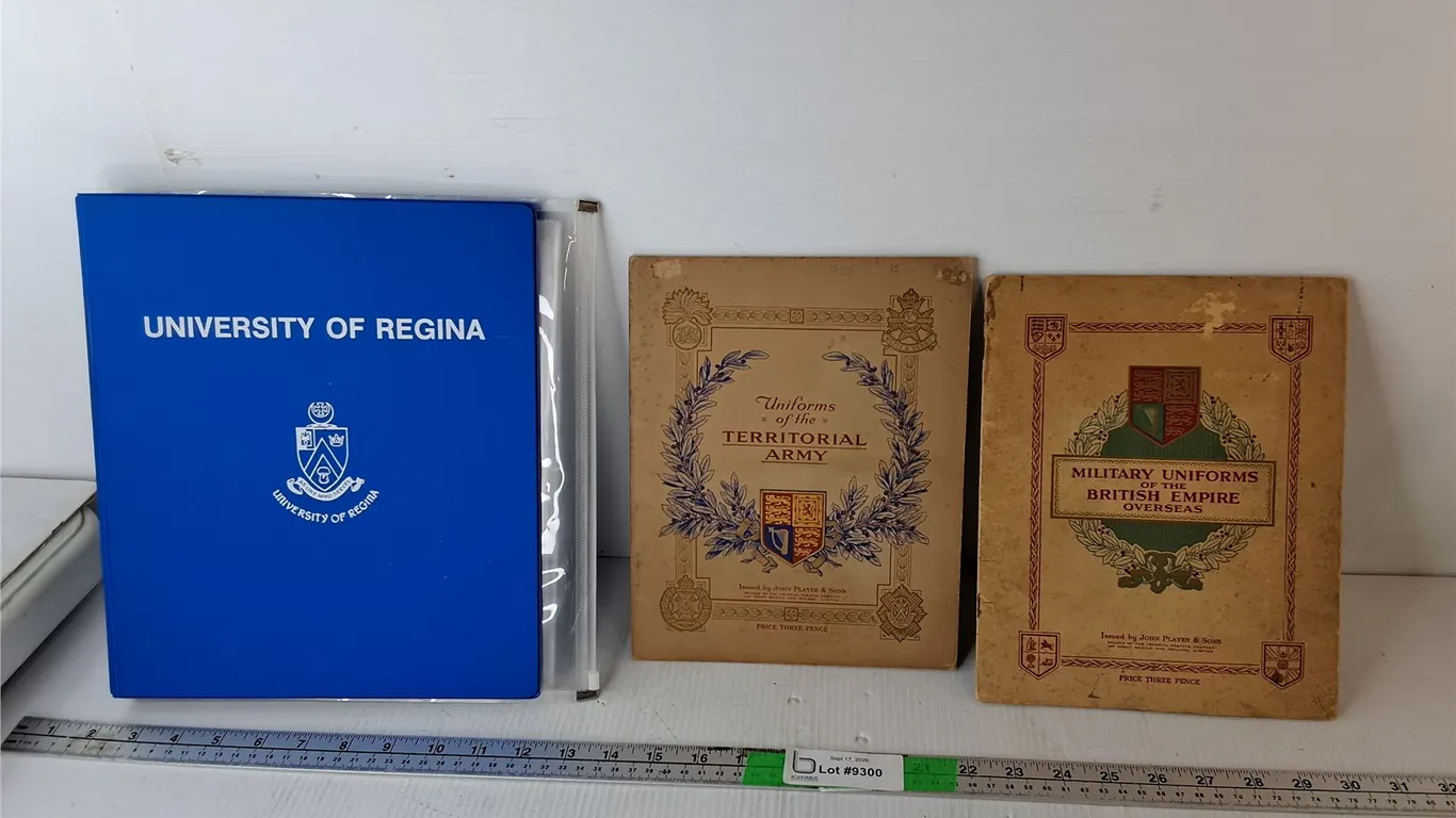 Vintage Military Uniform Books & Binder with Card Pages