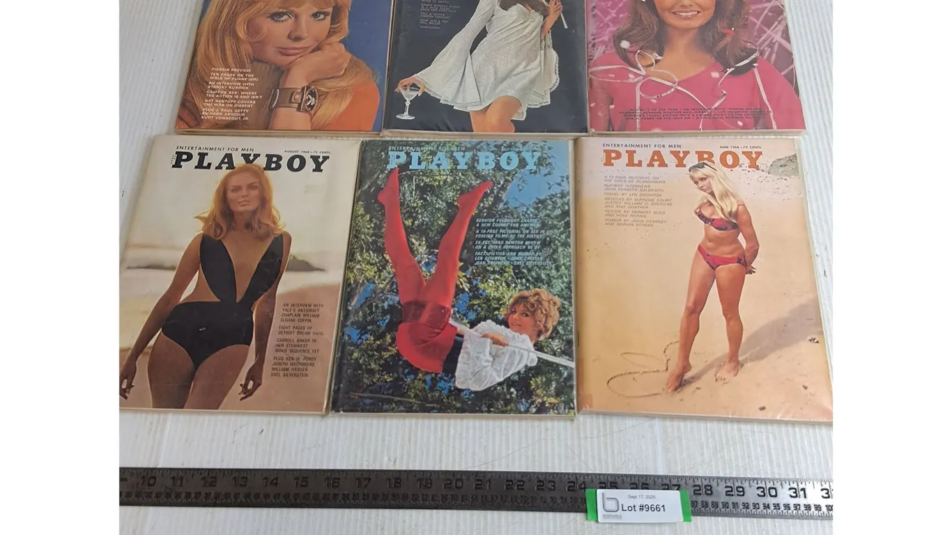 (6) Vintage 1968 Playboy Magazines