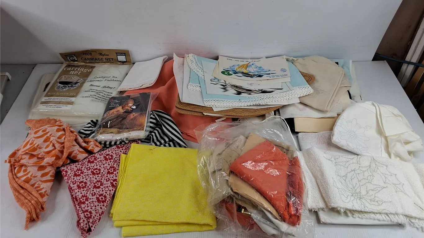 Carriage Net, Assorted Fabrics, Towel, Misc