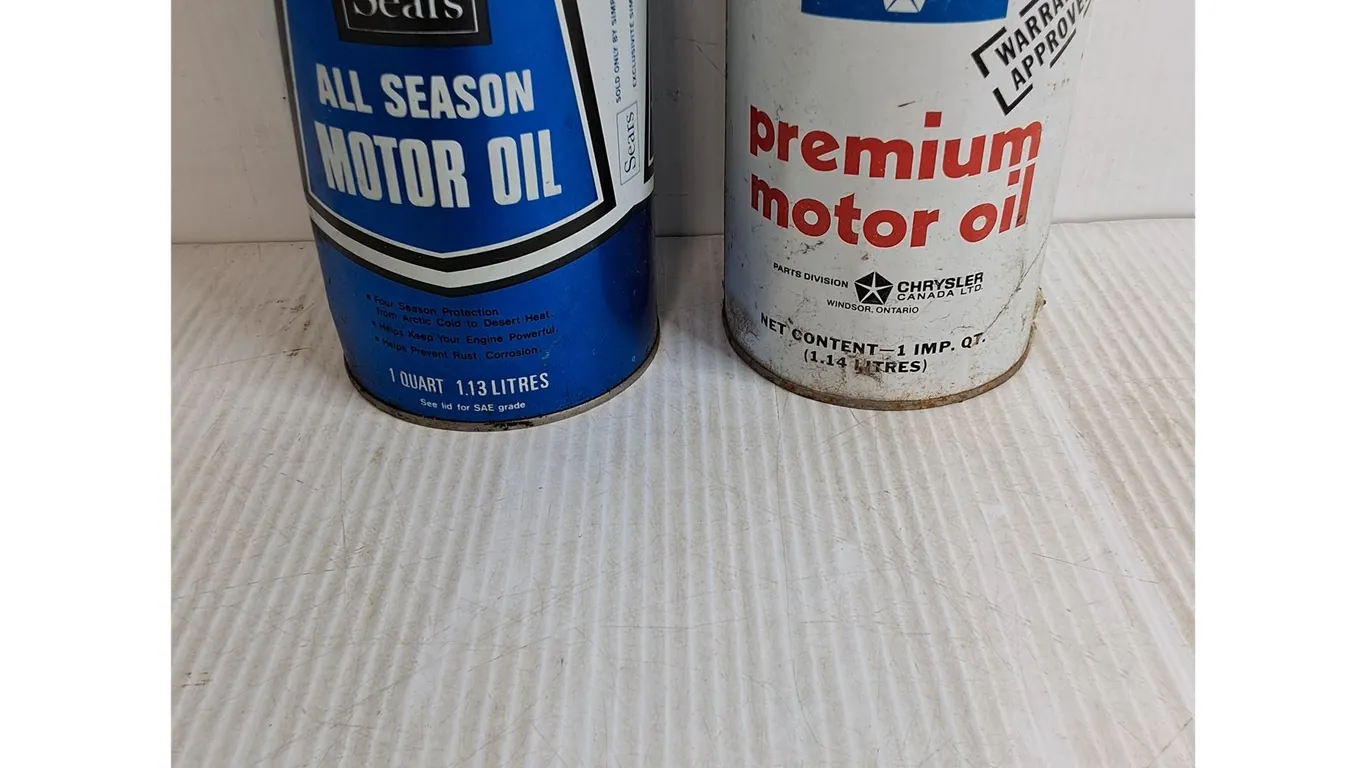 (2) Cans Of Motor Oil - Sears, Chryco Parts, Full-Cannot Ship