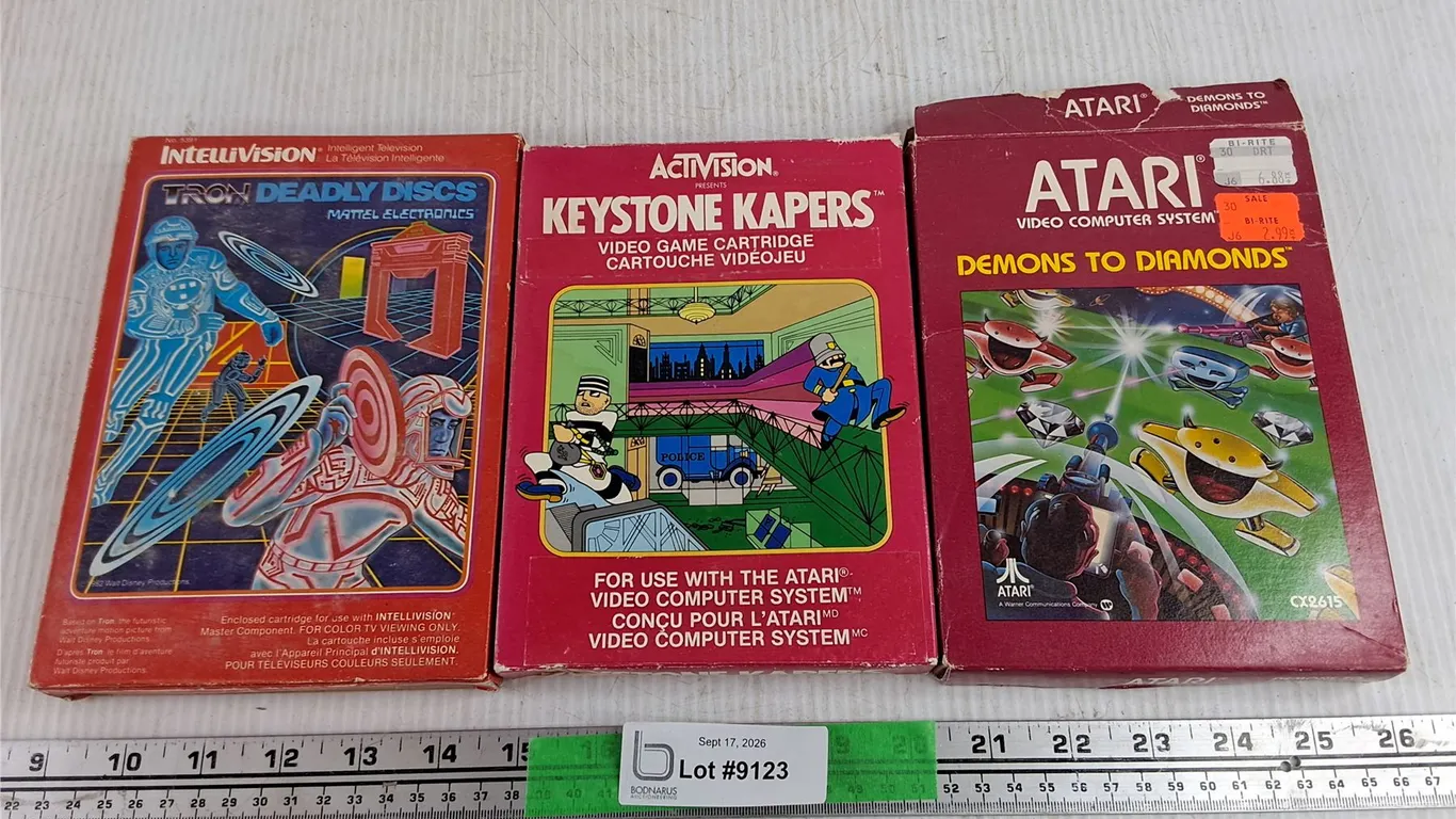 Intellivision & Atari Game Cartridges - Keystone Kapers, Tron Deadly Discs, Demons to Diamonds