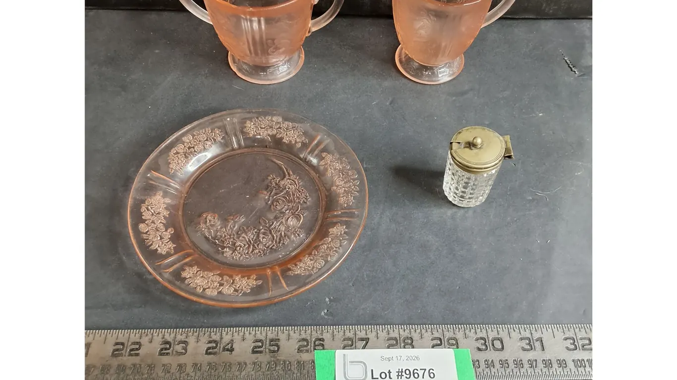 Pink Depression Glass Set