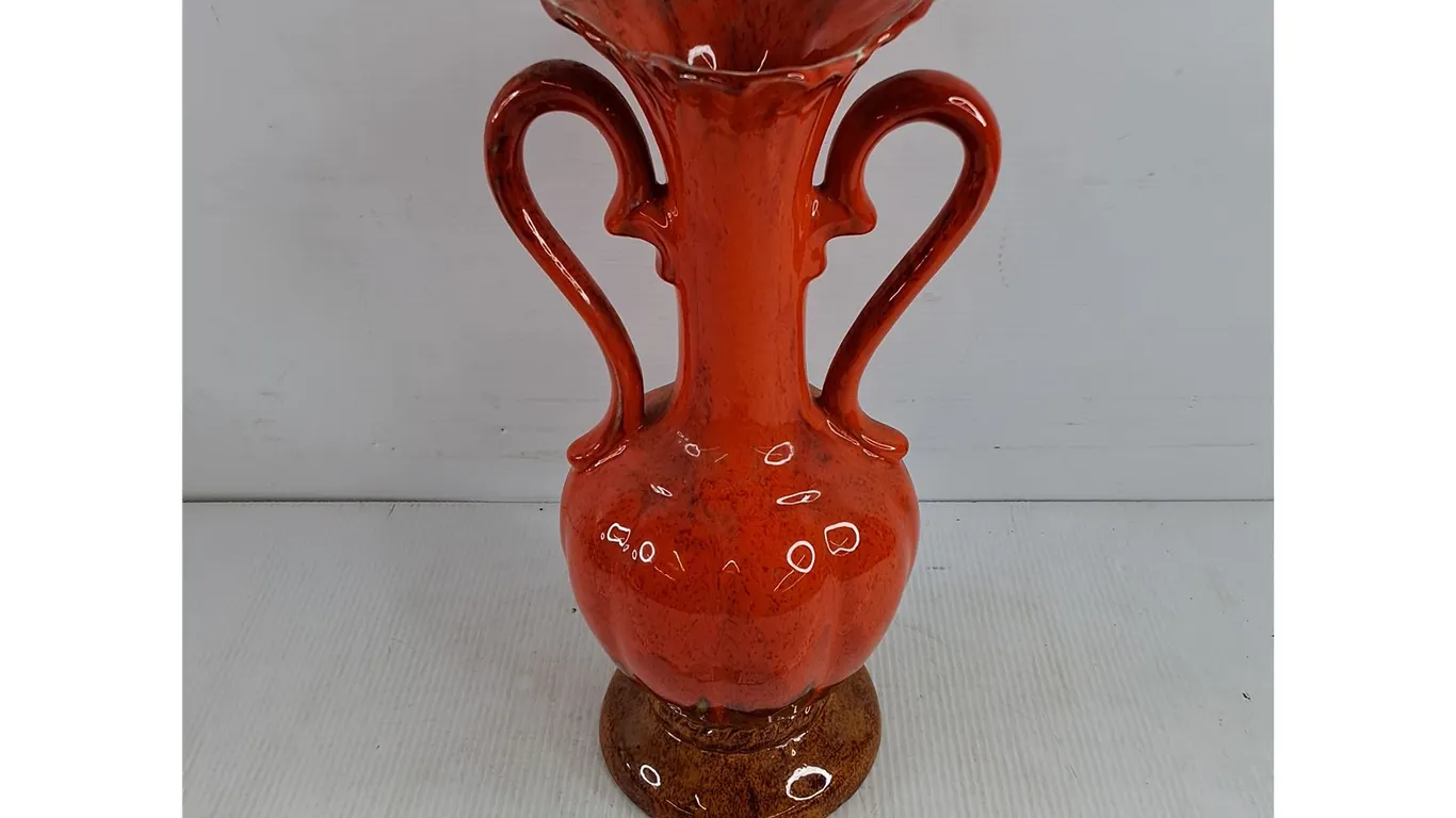 #Orange Ceramic Vase 15"